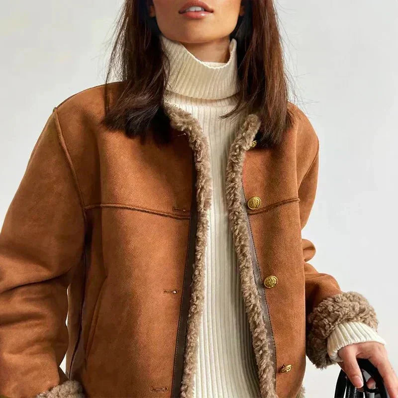 ANNA | VESTE EN MOUTON À BOUTONS