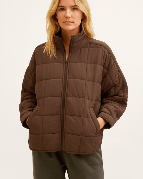 AVRIL – VESTE PUFFER COMPACTE LÉGÈRE À FERMETURE ÉCLAIR