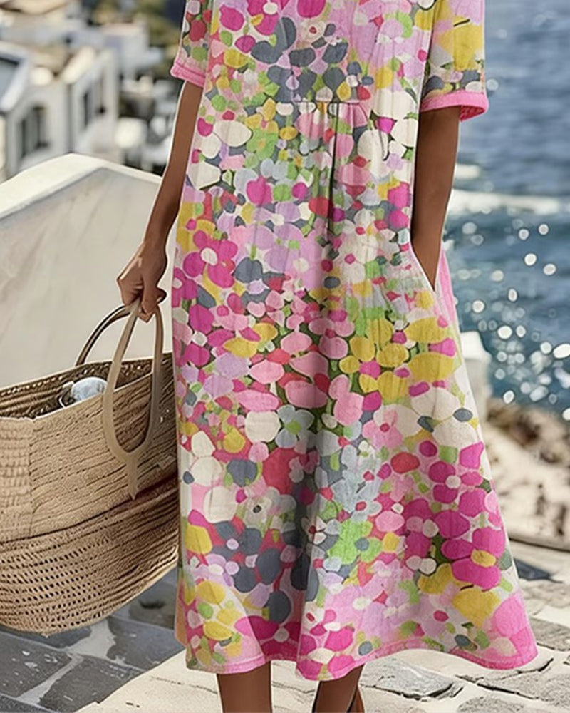 Emma Floral Pocket Midi Dress