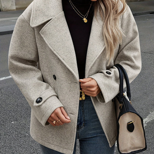 Elise| Stylish Double-Breasted Jacket with Button Details