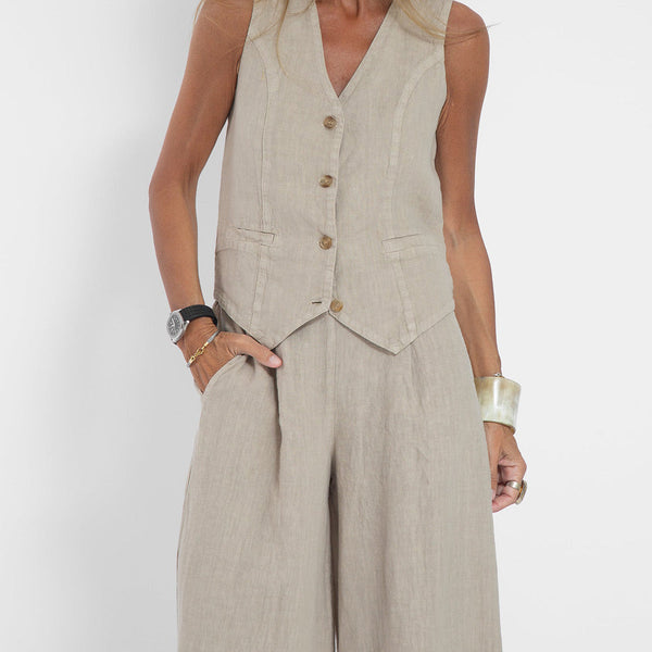 Aira - Ensemble Gilet Boutonné & Pantalon Large