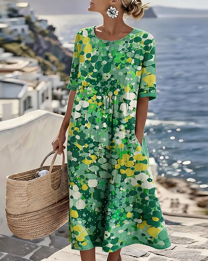Emma Floral Pocket Midi Dress