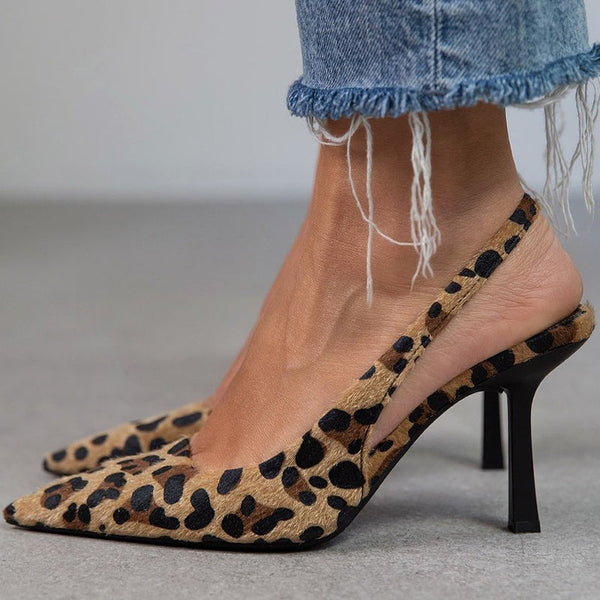 Liorina | Talons Pointus Imprimé Léopard Kaki