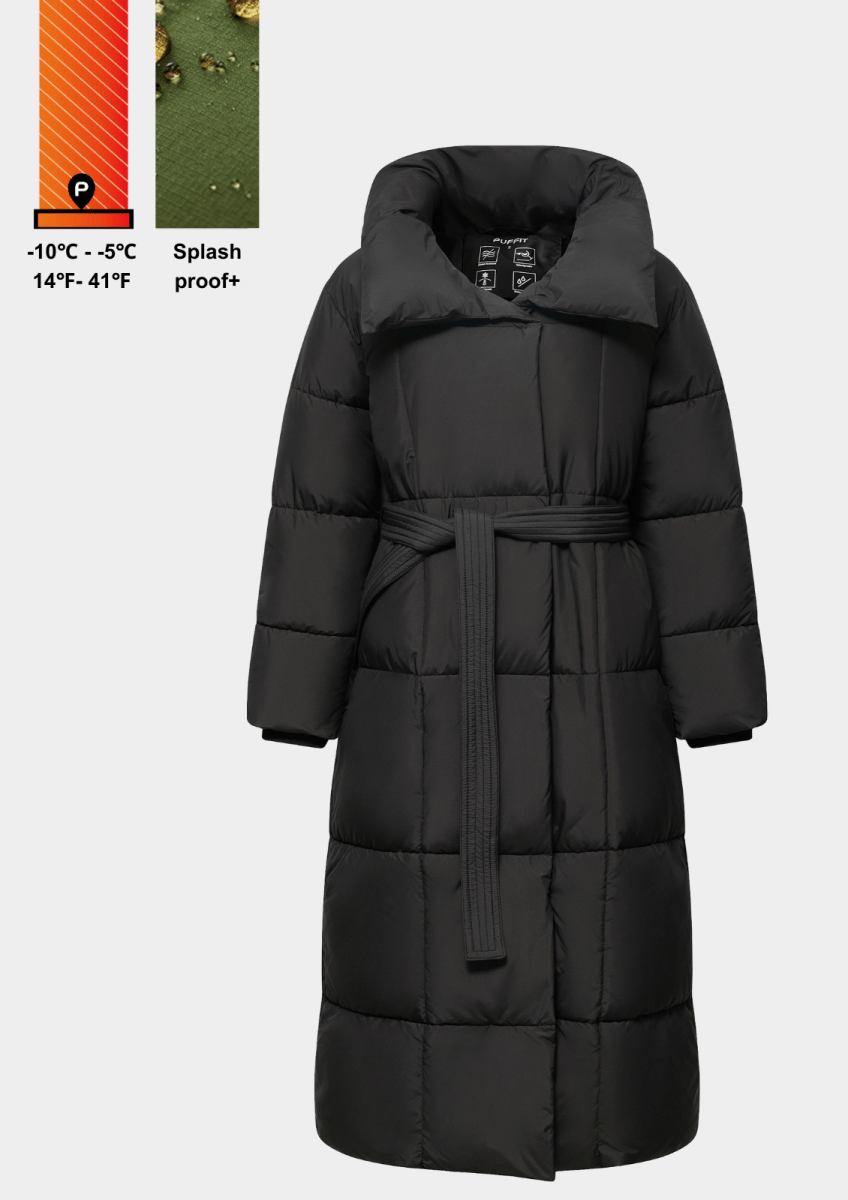 BLAIRE | MANTEAU PUFFER À BOUTON BULET EXTRA LONG