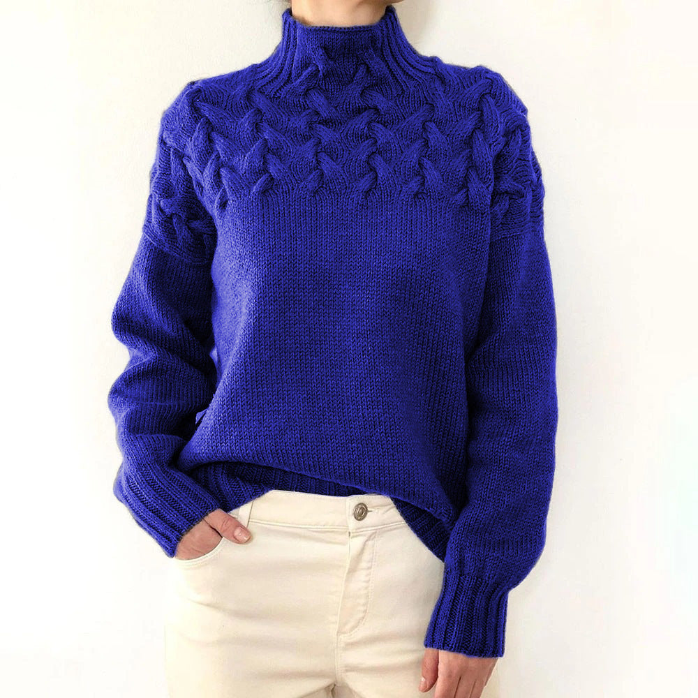 Elena | Pull Col Roulé Tricoté Chaud