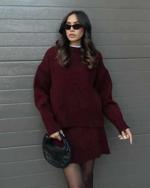 Esme |  A cozy sweater and a flowy flattering skirt