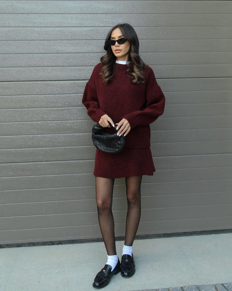 Esme |  A cozy sweater and a flowy flattering skirt