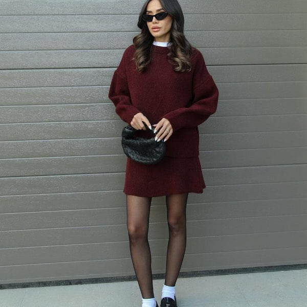Esme |  A cozy sweater and a flowy flattering skirt