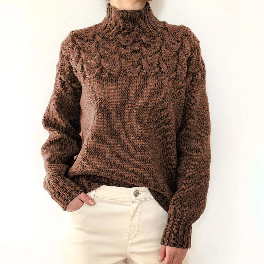 Elena | Pull Col Roulé Tricoté Chaud