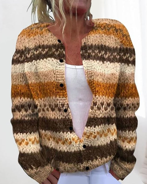 Urania | Cardigan Rayé Marron