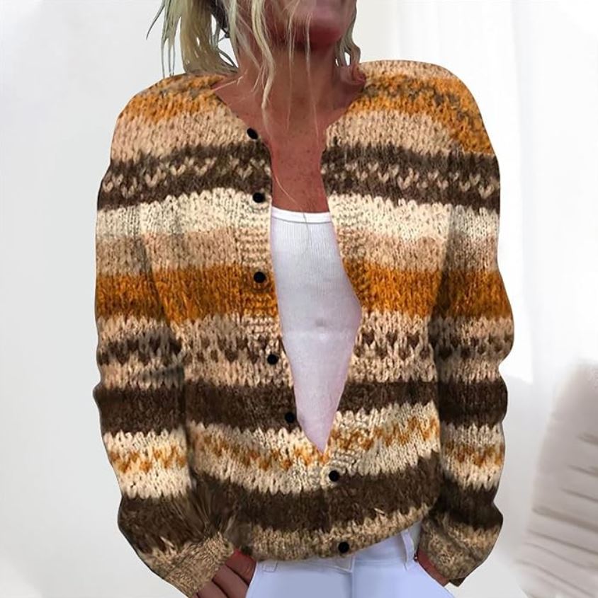 Urania | Cardigan Rayé Marron