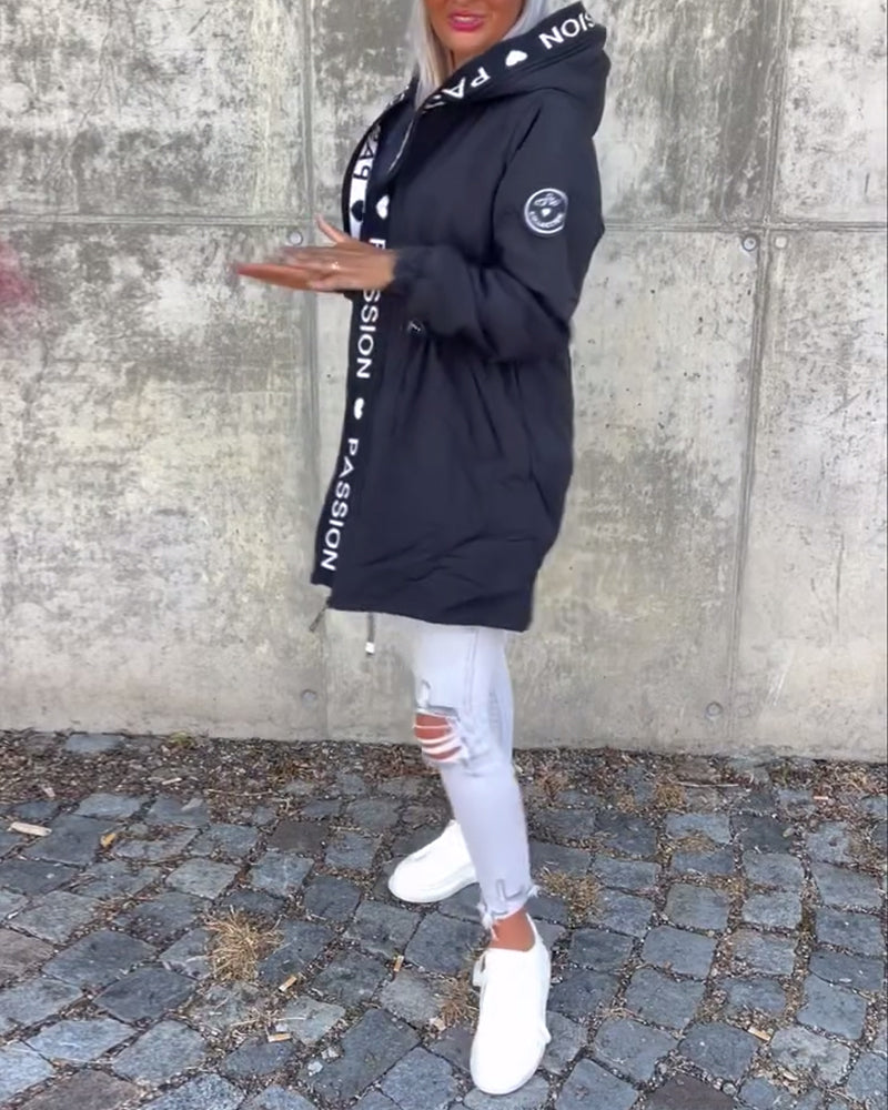 Hoodie Noir avec Imprimé "Passion🖤"