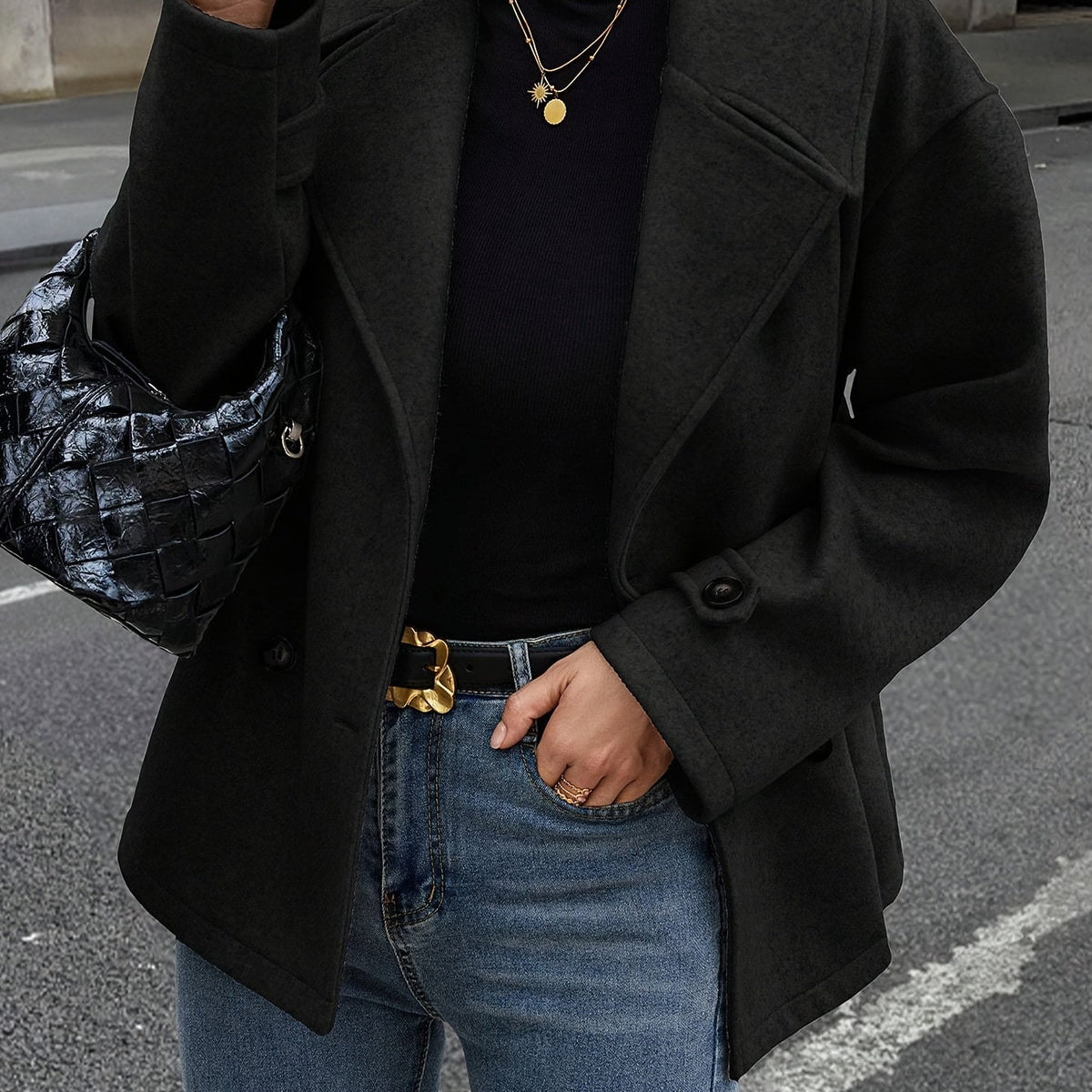 Elise| Stylish Double-Breasted Jacket with Button Details