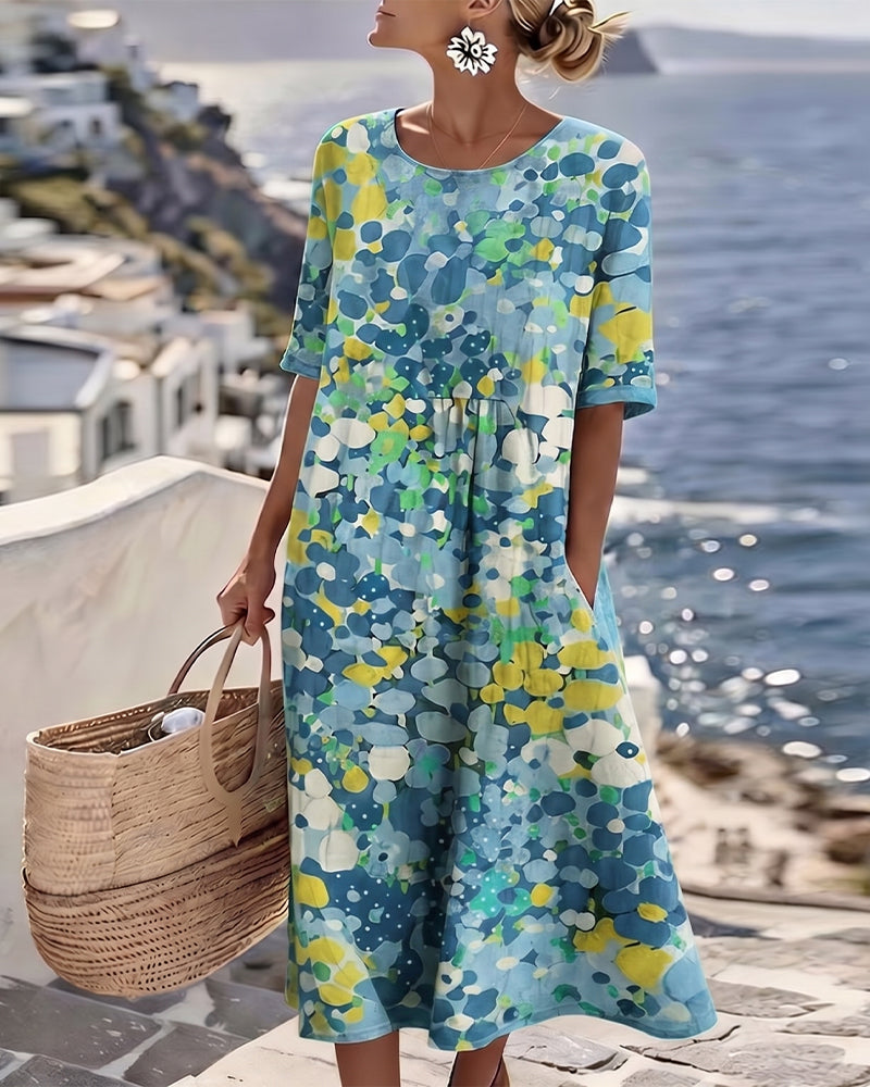 Emma Floral Pocket Midi Dress