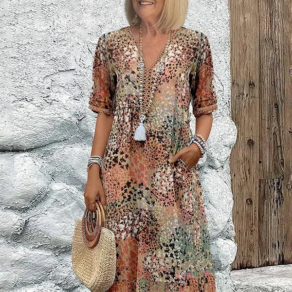 Véronique | Elegant Fluid Midi Dress