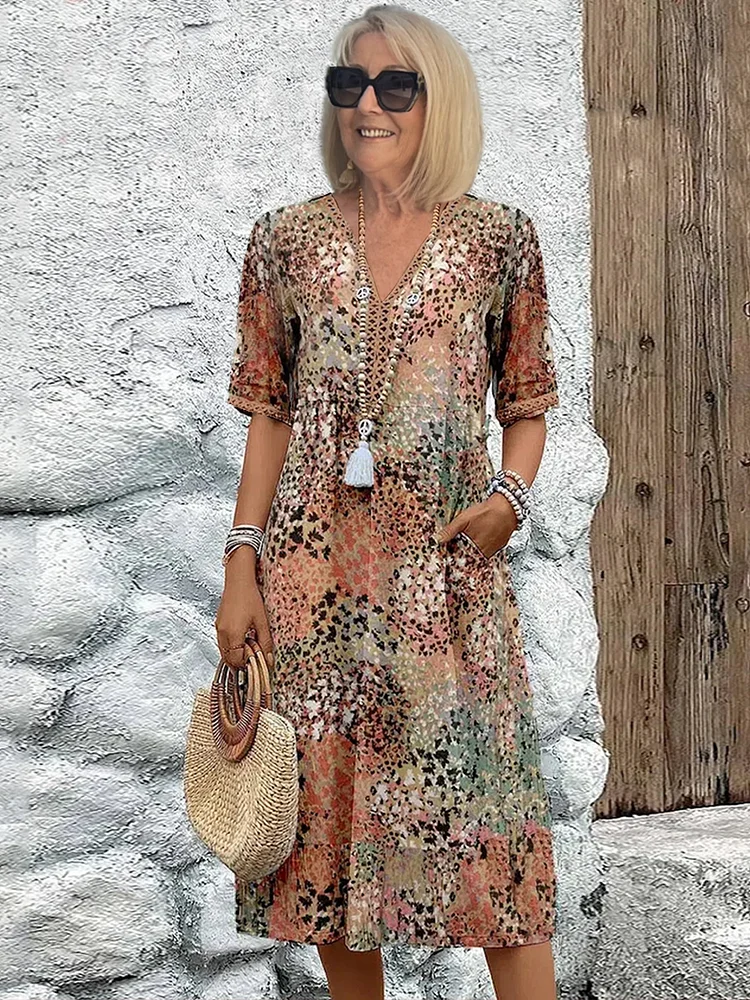 Véronique | Elegant Fluid Midi Dress