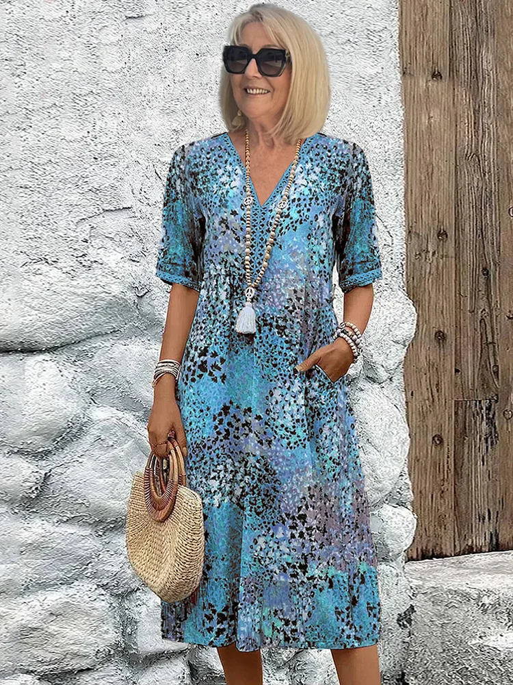 Véronique | Elegant Fluid Midi Dress