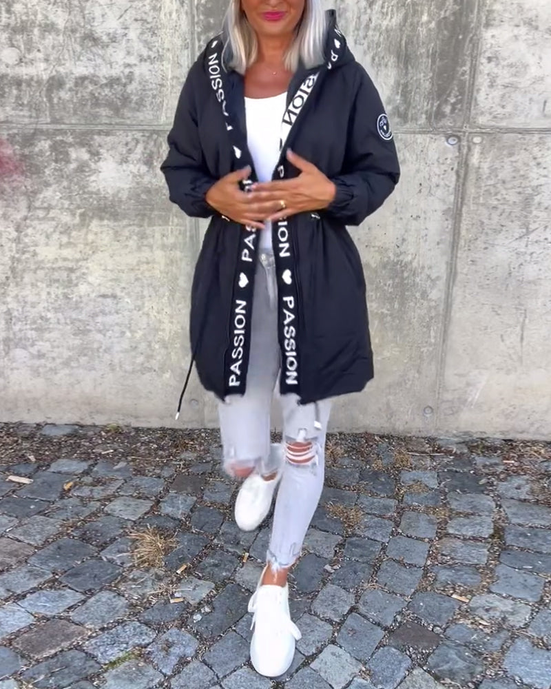 Hoodie Noir avec Imprimé "Passion🖤"