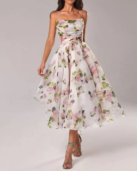 Robe sans manches imprimée Emilia-Élégante