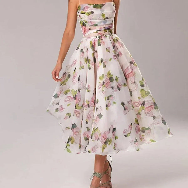 Robe sans manches imprimée Emilia-Élégante
