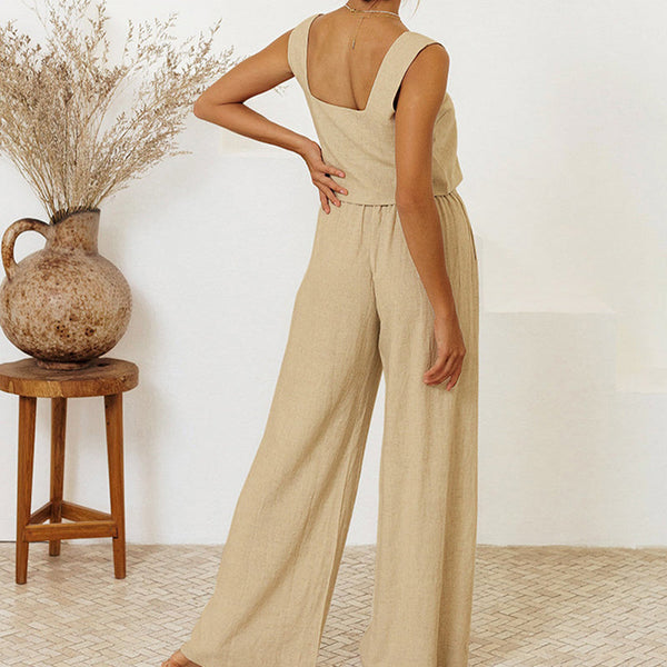 Milena - Ensemble Haut Minimaliste et Pantalon Large