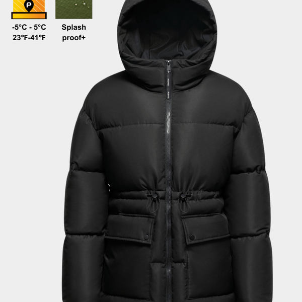 EVA | VESTE PUFFER À CAPUCHE IMPERMÉABLE