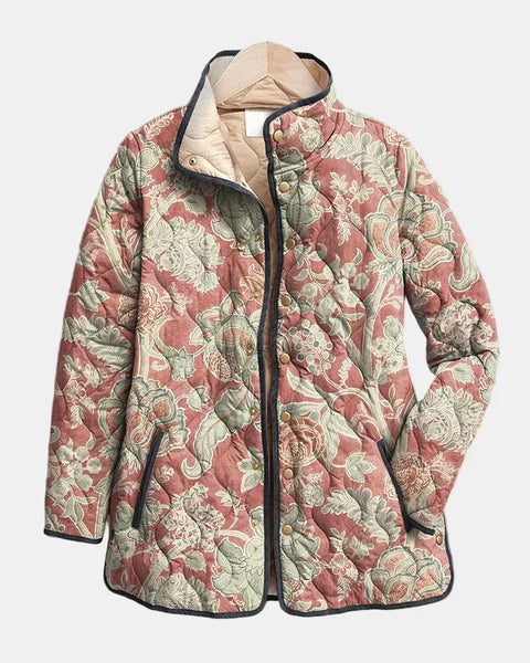 Naya | Veste Matelassée Décontractée Florale Vintage