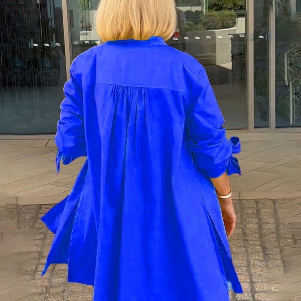 CÉLINA™ - Manteau Chemise Long Chic