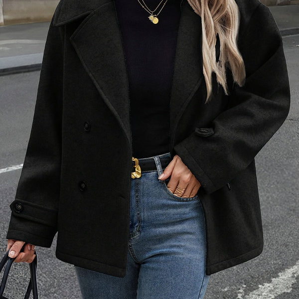 Elise| Stylish Double-Breasted Jacket with Button Details