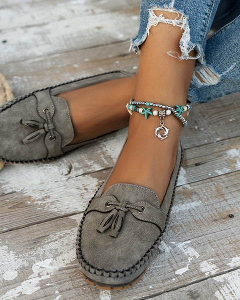 Nadine - Classic Loafers with Fringe Detail