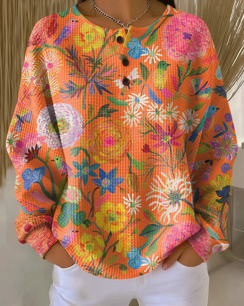 Freja™ - Pull avec Motif Floral Coloré