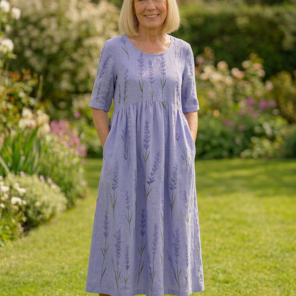 Eliza | Relaxed Midi Dress - Effortless Elegance, Everyday Comfort Lavender