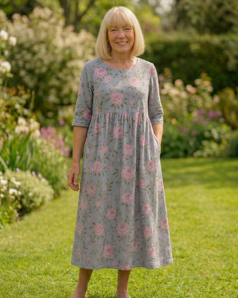Eliza | Relaxed Midi Dress - Effortless Elegance, Everyday Comfort Dusty Lilac