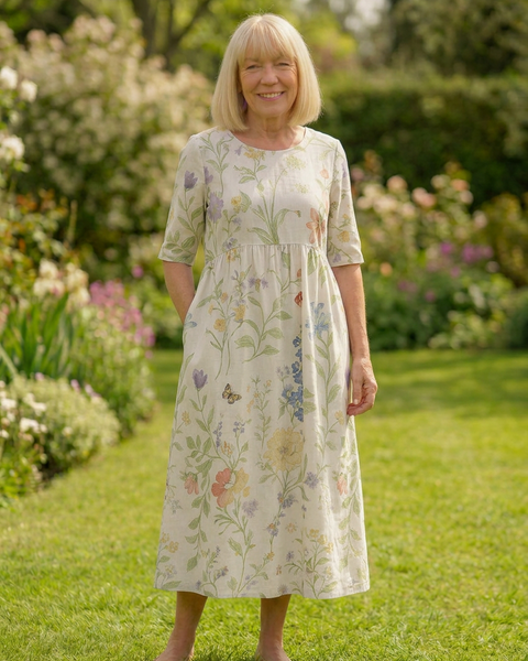 Eliza | Relaxed Midi Dress - Effortless Elegance, Everyday Comfort White