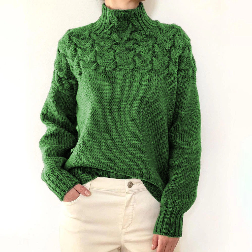 Elena | Pull Col Roulé Tricoté Chaud