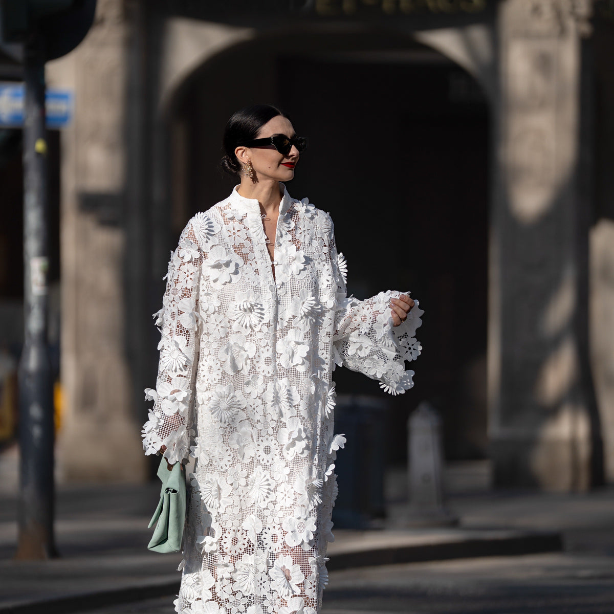 Estelle Dress in White Lace