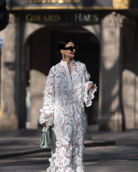 Estelle Dress in White Lace