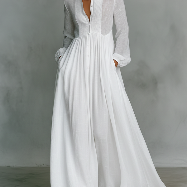 Aurelia™ – Light and Airy Maxi Dress with Linen Texture