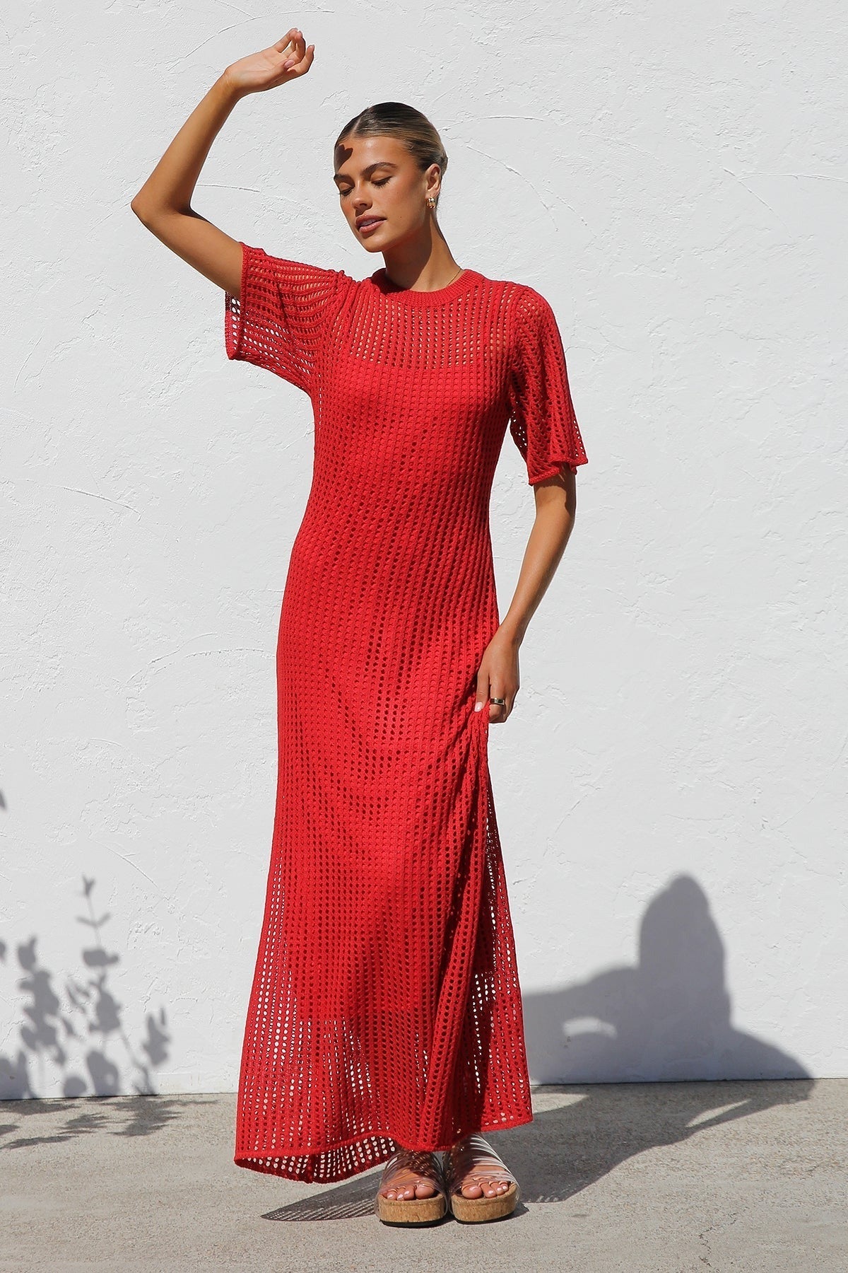 ESSENTIAL - Airlie Crochet Maxi Dress - Natural