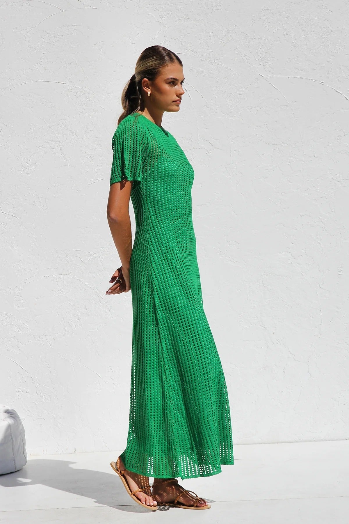 ESSENTIAL - Airlie Crochet Maxi Dress - Natural