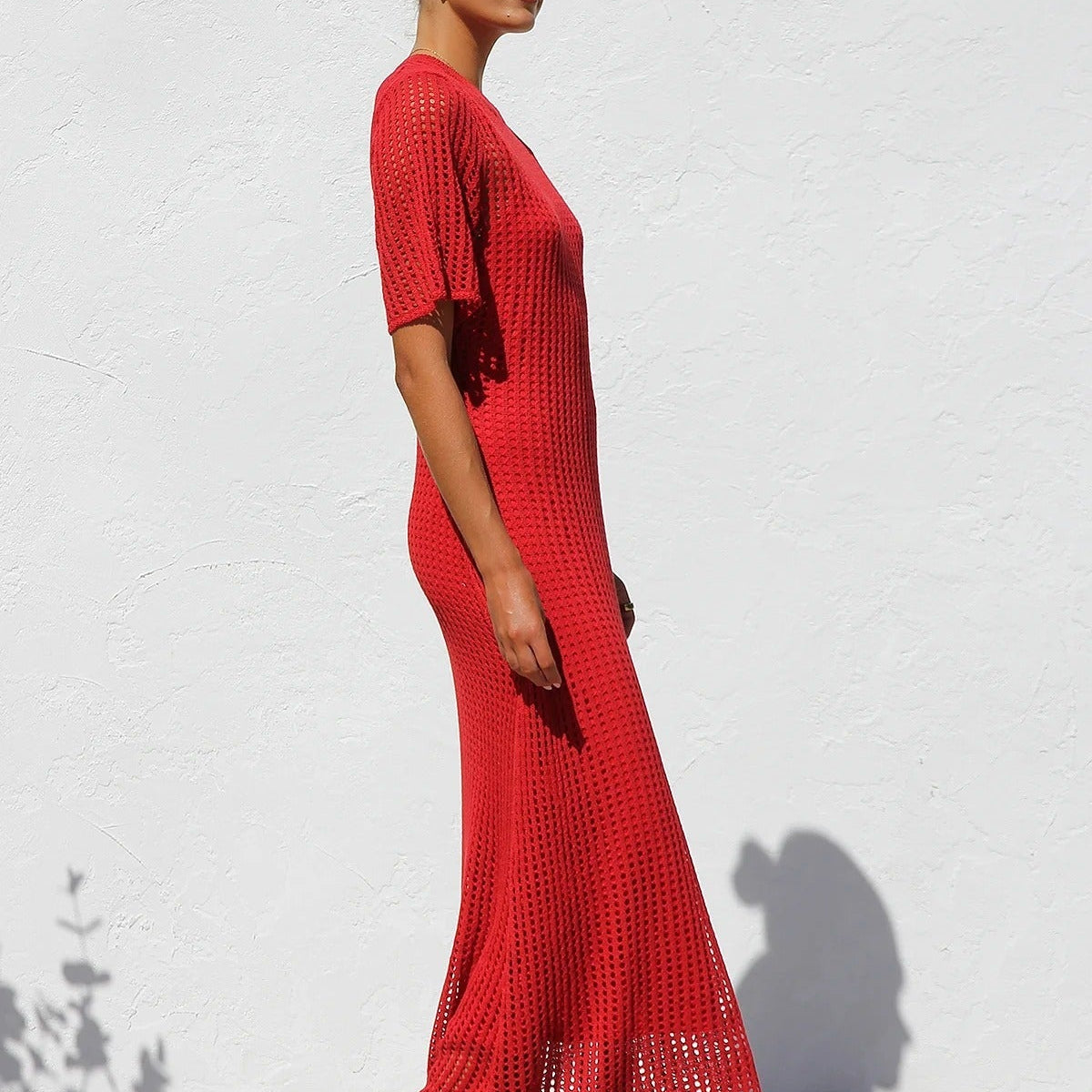 ESSENTIAL - Airlie Crochet Maxi Dress - Natural