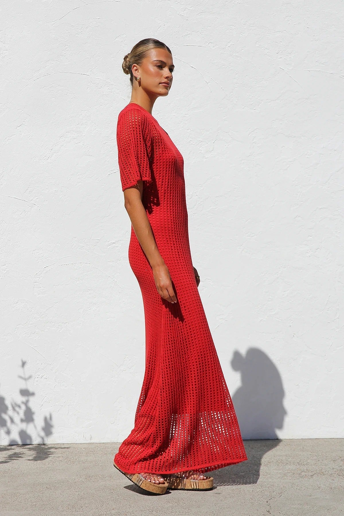 ESSENTIAL - Airlie Crochet Maxi Dress - Natural