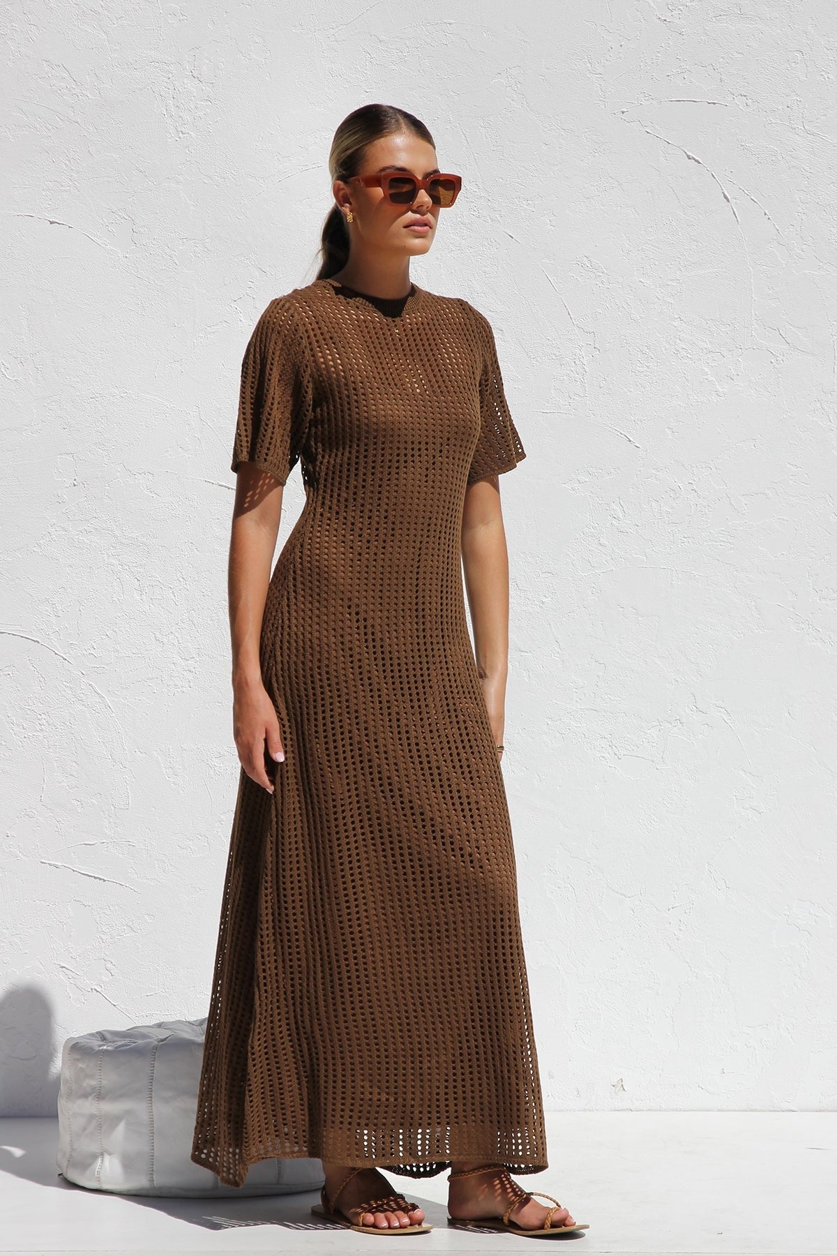 ESSENTIAL - Airlie Crochet Maxi Dress - Natural