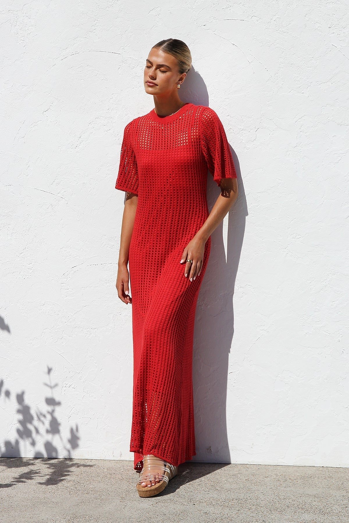 ESSENTIAL - Airlie Crochet Maxi Dress - Natural