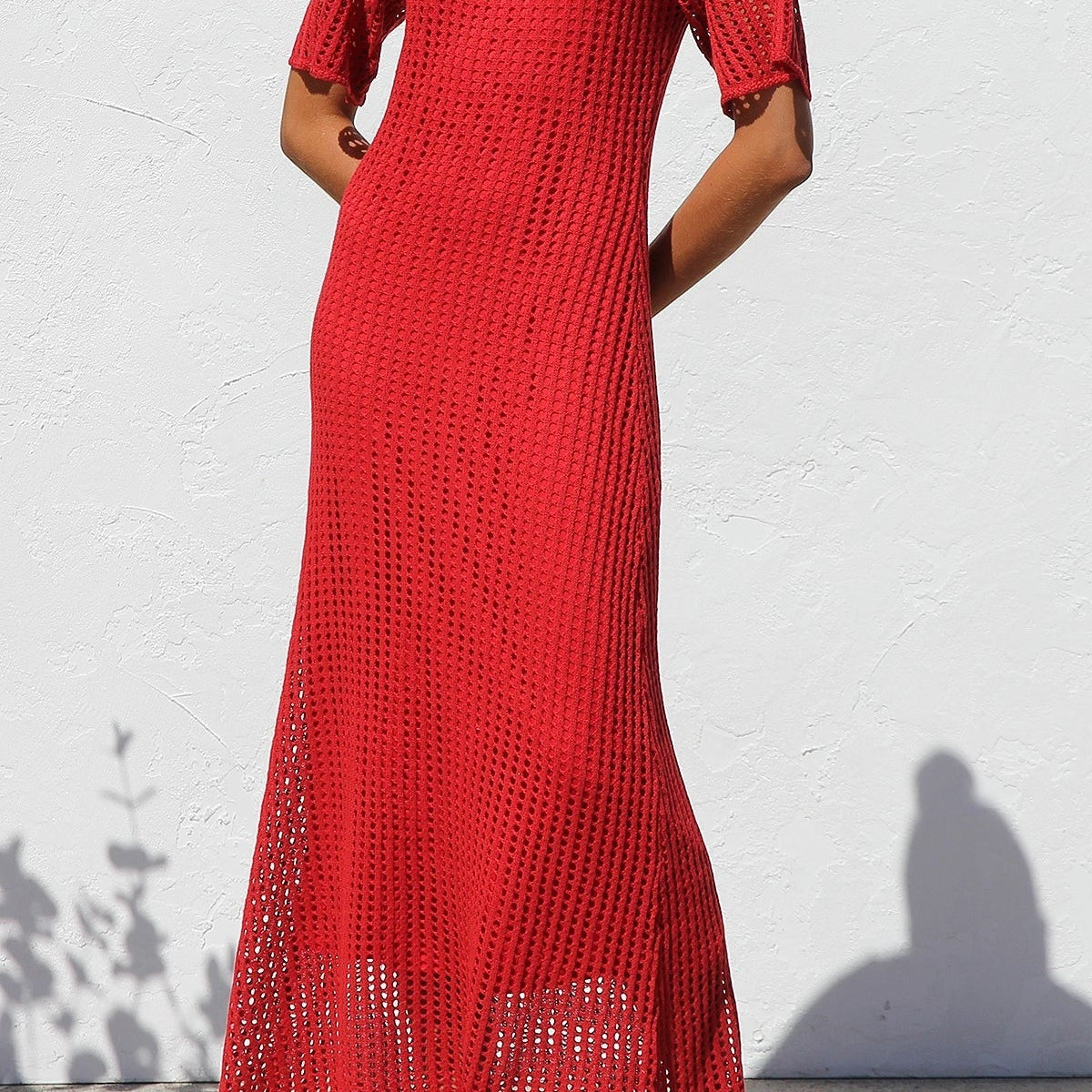 ESSENTIAL - Airlie Crochet Maxi Dress - Natural