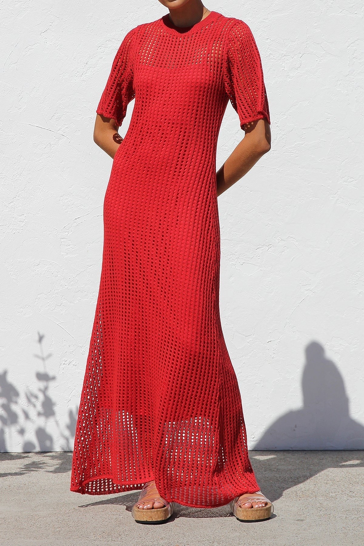 ESSENTIAL - Airlie Crochet Maxi Dress - Natural