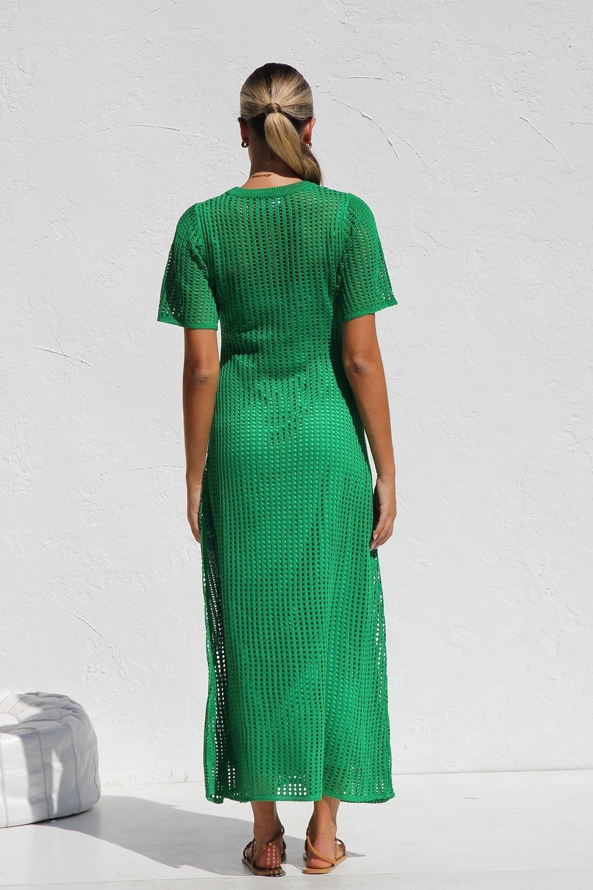ESSENTIAL - Airlie Crochet Maxi Dress - Natural