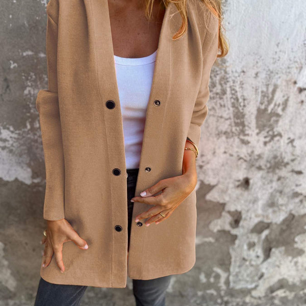 Jacqueline | Veste à Capuche Décontractée avec Boutons