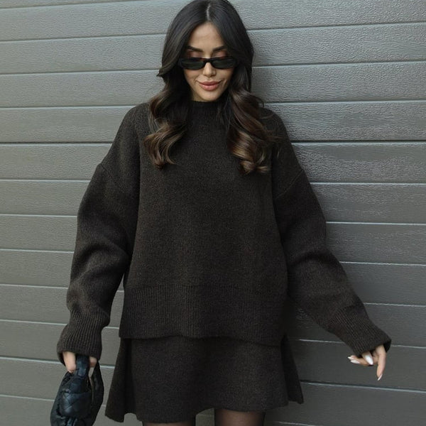 Esme |  A cozy sweater and a flowy flattering skirt