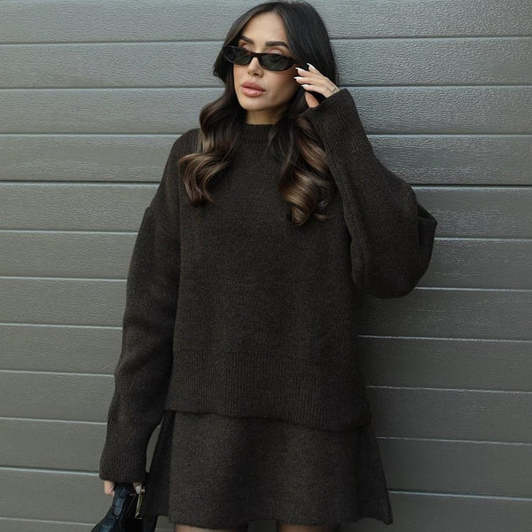 Esme |  A cozy sweater and a flowy flattering skirt